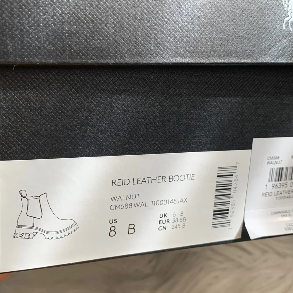 Coach Reid Leather Bootie Walnut Chelsea Boots - Picture 12 of 13